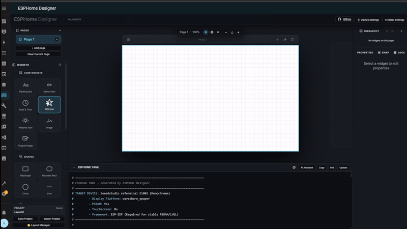 Drag-and-drop canvas with live entity data updating in real time