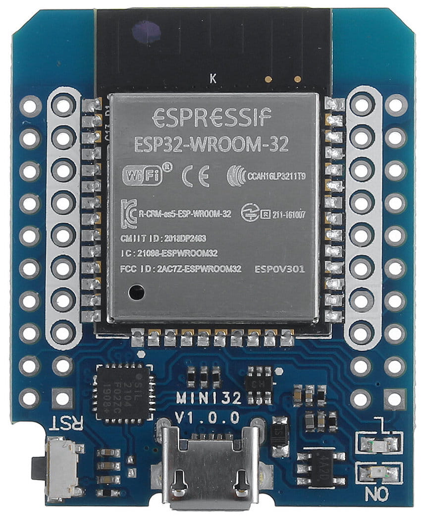 ESP32 Mini microcontroller board used in Flix