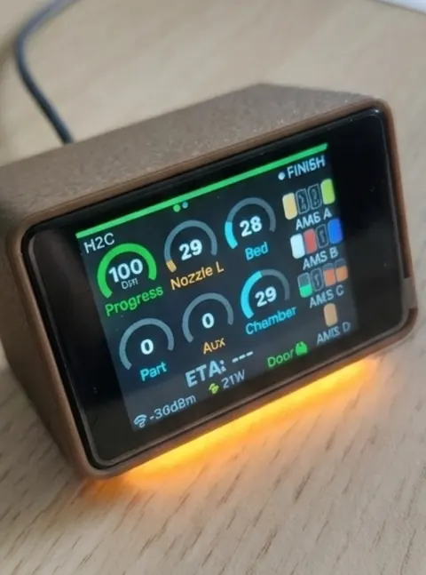 Waveshare ESP32-S3-Touch-LCD-2 showing the 240×320 dashboard layout