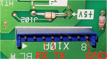 The 8-pin X10A connector found on ROTEX units, which uses a different pin layout from the standard 4-pin version