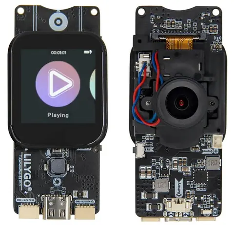 LilyGO T-CameraPlus-S3, front view showing the 1.3-inch touchscreen