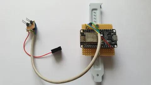 NodeMCU ESP8266 board used in the build, mounted on a custom breakout for the ATX system-panel header.
