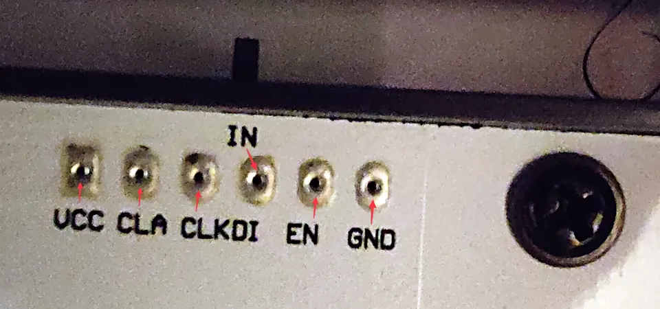 ESP32 Dev Board connected to the lamp panel and ready for the first firmware upload